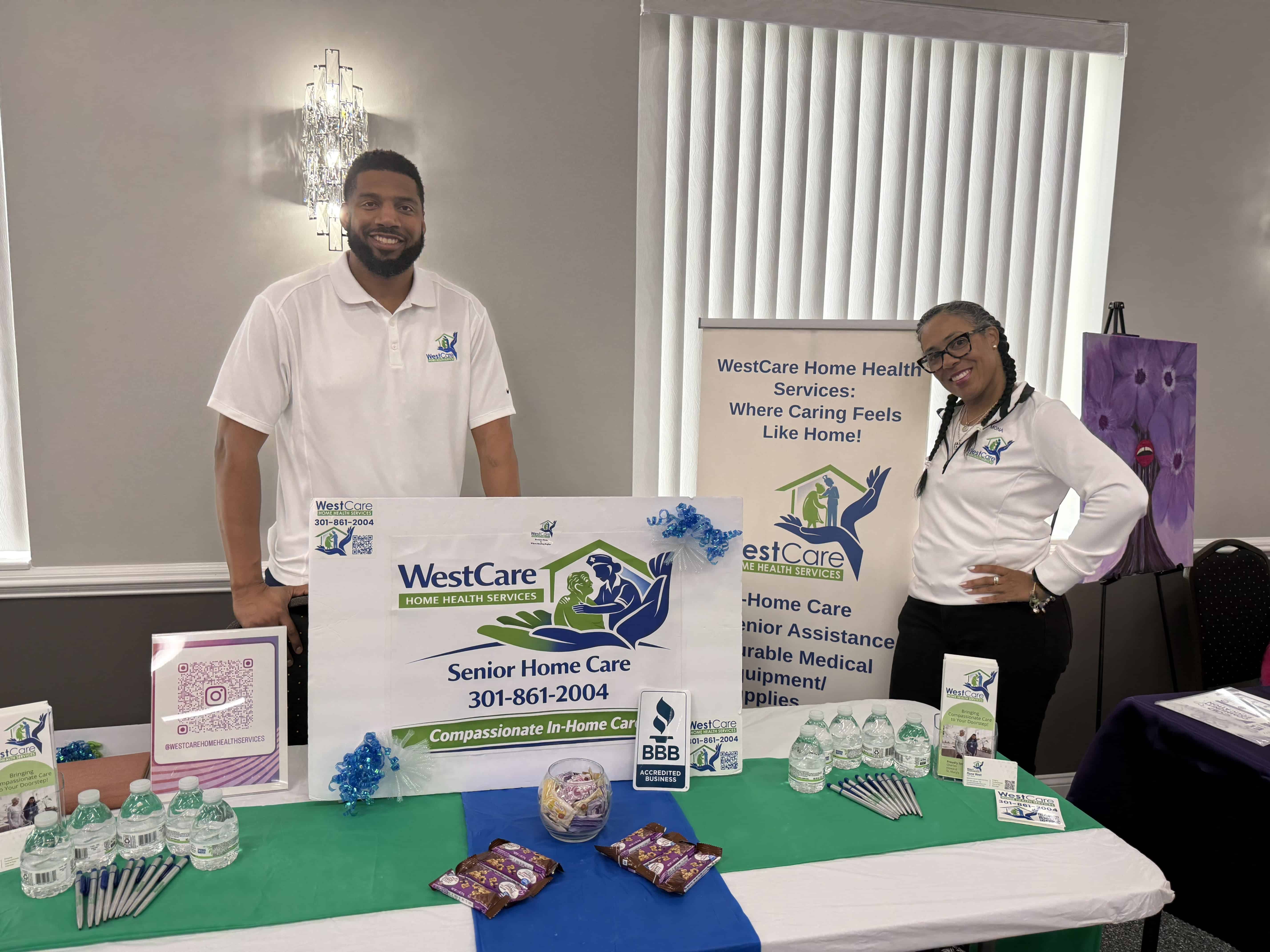 WestCare Home Health Services engaging with residents during community outreach in Upper Marlboro, Maryland